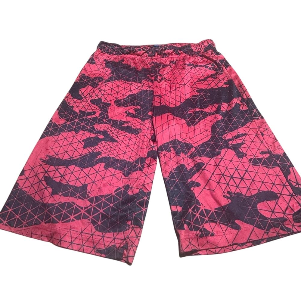 Active USA Red and Black Geometric Shorts